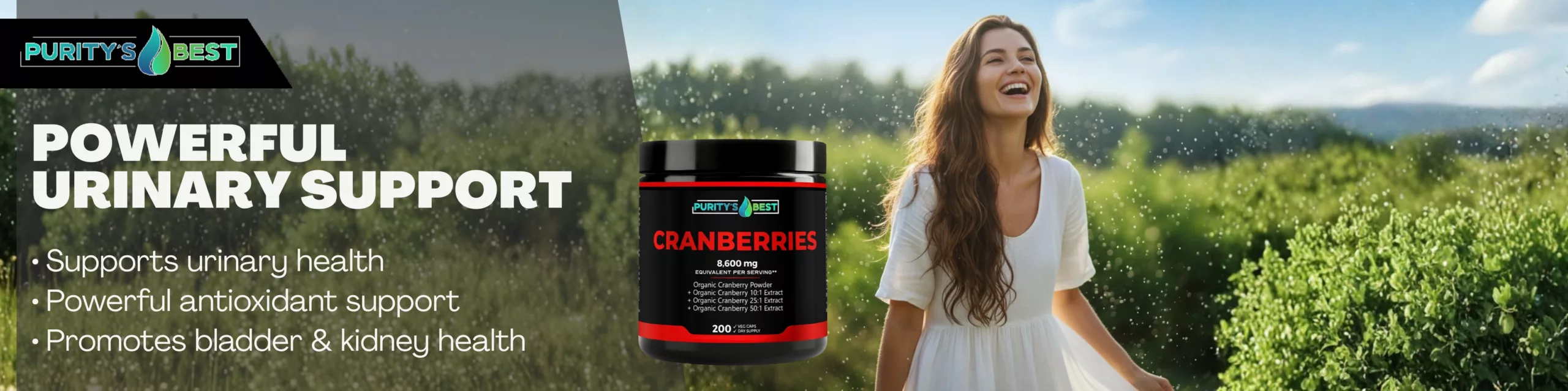 Purity Best Cranberry 8,600 mg capsule supplement for urinary tract and immune support.